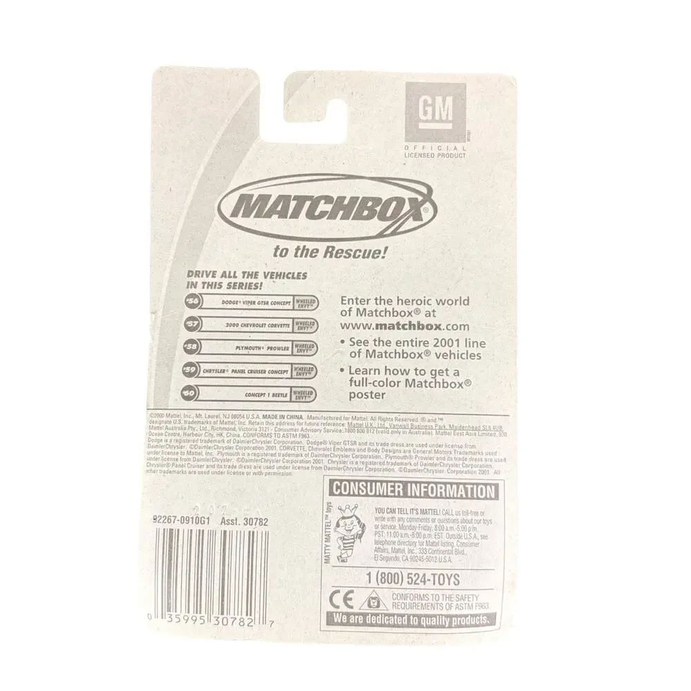 Matchbox 2000 Chevrolet Corvette #57 Of 75 Wheeled Envy Series New Sealed - Picture 5 of 5